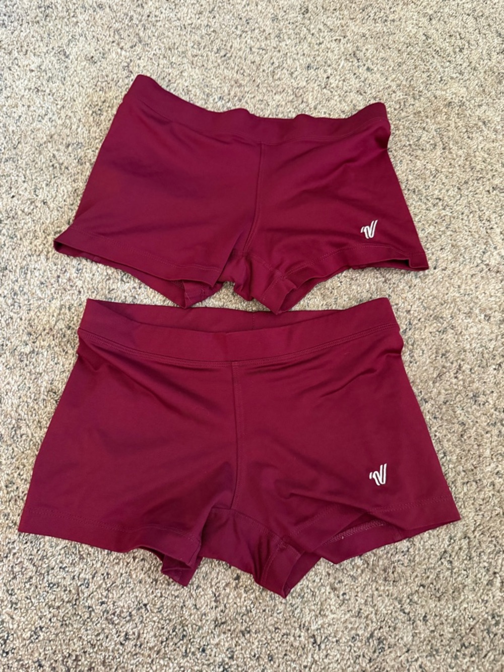 Varsity Maroon Athletic Shorts with White V Accent